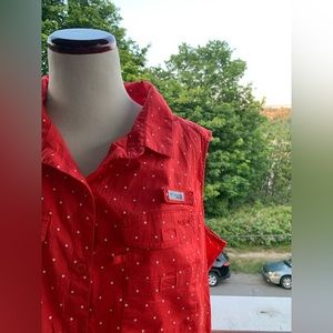🪻 Polka Dot Red & White Columbia Active Sleeveless Tank 🪻